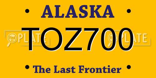 TOZ700 Alaska License Plate