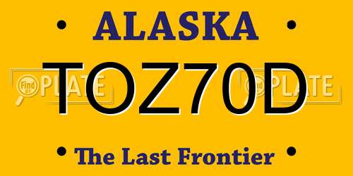 TOZ70D Alaska License Plate