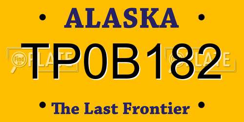 TP0B182 Alaska License Plate