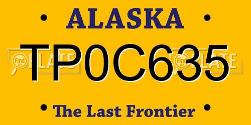 TP0C635 Alaska License Plate
