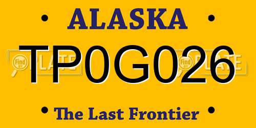 TP0G026 Alaska License Plate