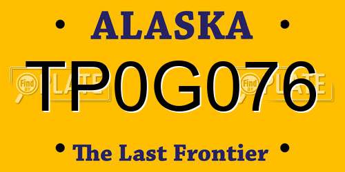 TP0G076 Alaska License Plate