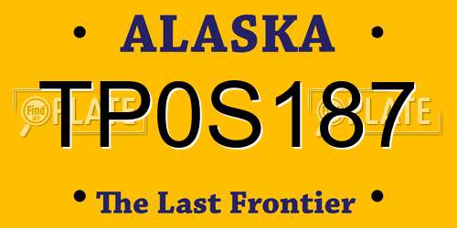 TP0S187 Alaska License Plate