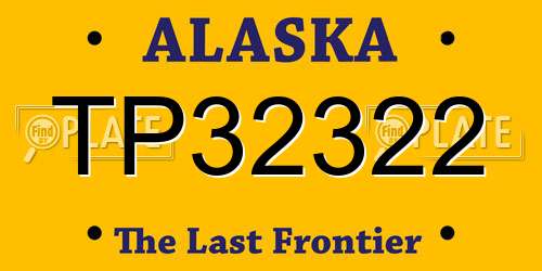 TP32322 Alaska License Plate