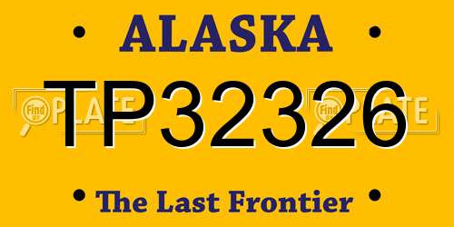 TP32326 Alaska License Plate