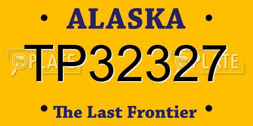 TP32327 Alaska License Plate