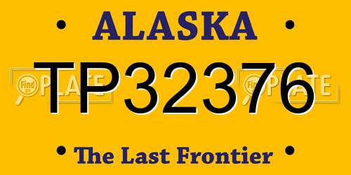 TP32376 Alaska License Plate