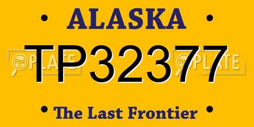 TP32377 Alaska License Plate