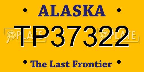 TP37322 Alaska License Plate