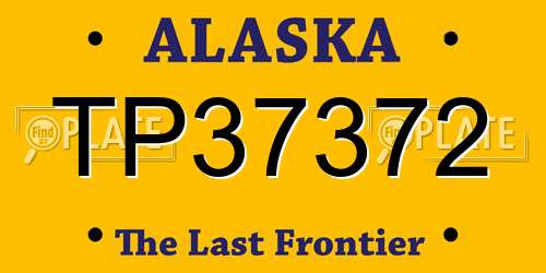TP37372 Alaska License Plate