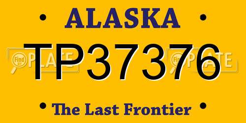 TP37376 Alaska License Plate