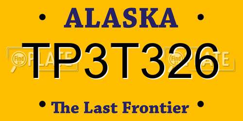 TP3T326 Alaska License Plate