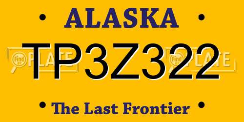 TP3Z322 Alaska License Plate