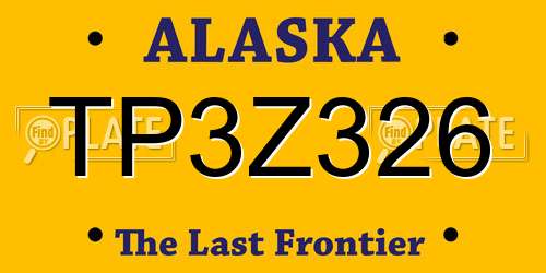 TP3Z326 Alaska License Plate