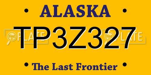 TP3Z327 Alaska License Plate