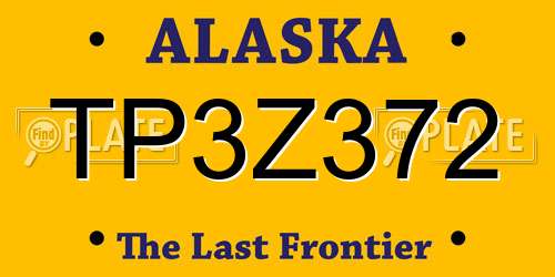 TP3Z372 Alaska License Plate