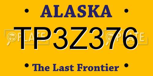TP3Z376 Alaska License Plate