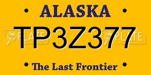 TP3Z377 Alaska License Plate