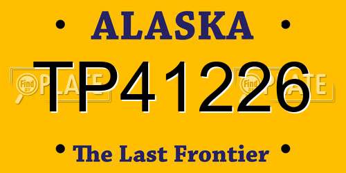 TP41226 Alaska License Plate