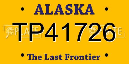 TP41726 Alaska License Plate