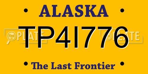 TP4I776 Alaska License Plate