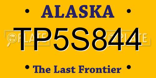 TP5S844 Alaska License Plate