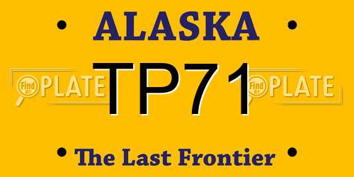 TP71 Alaska License Plate