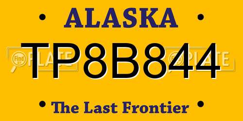 TP8B844 Alaska License Plate