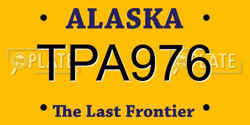 TPA976 Alaska License Plate