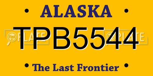 TPB5544 Alaska License Plate