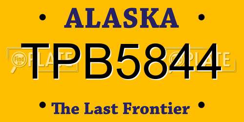 TPB5844 Alaska License Plate
