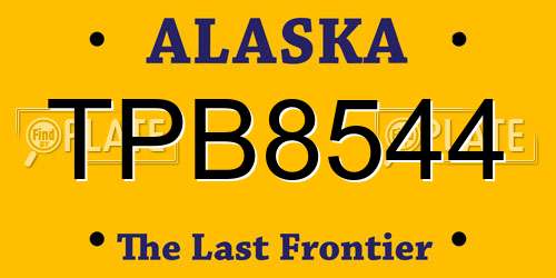 TPB8544 Alaska License Plate