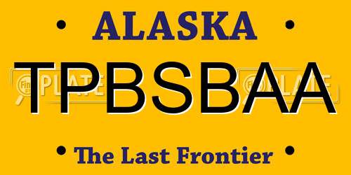 TPBSBAA Alaska License Plate