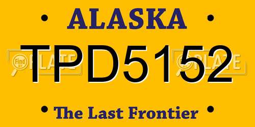 TPD5152 Alaska License Plate