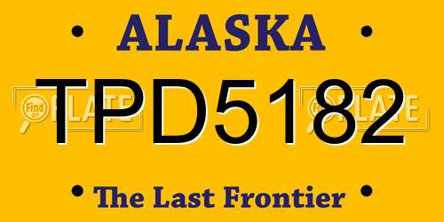 TPD5182 Alaska License Plate