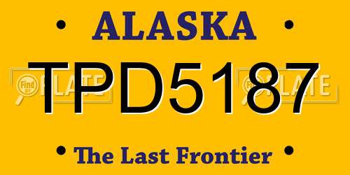 TPD5187 Alaska License Plate