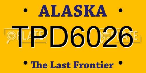 TPD6026 Alaska License Plate
