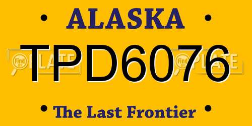 TPD6076 Alaska License Plate