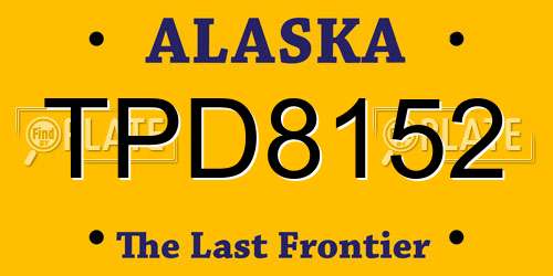 TPD8152 Alaska License Plate