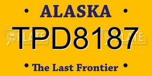 TPD8187 Alaska License Plate