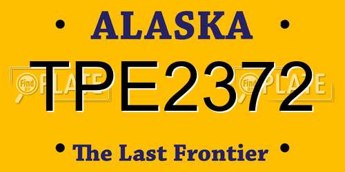 TPE2372 Alaska License Plate