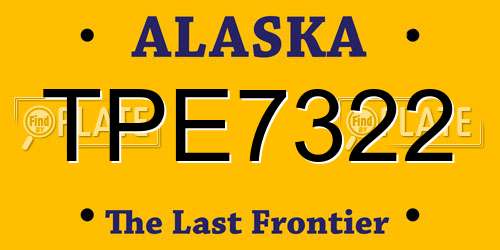 TPE7322 Alaska License Plate