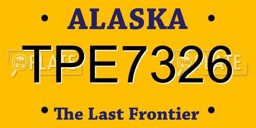 TPE7326 Alaska License Plate