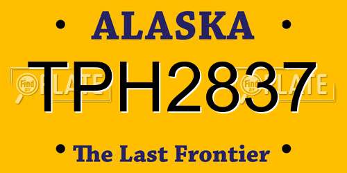 TPH2837 Alaska License Plate