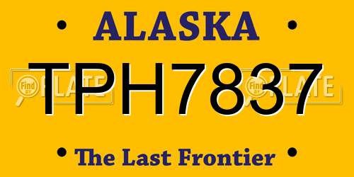 TPH7837 Alaska License Plate