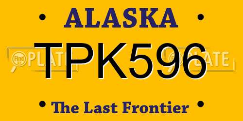 TPK596 Alaska License Plate
