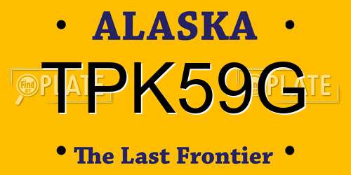 TPK59G Alaska License Plate