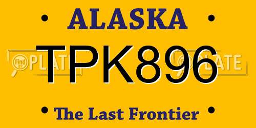 TPK896 Alaska License Plate