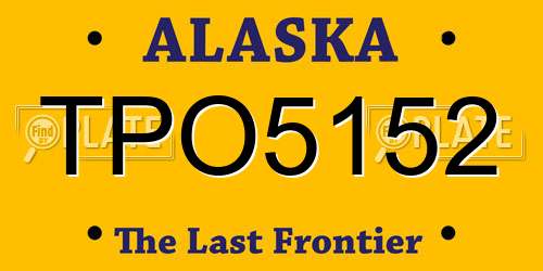 TPO5152 Alaska License Plate