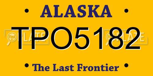 TPO5182 Alaska License Plate